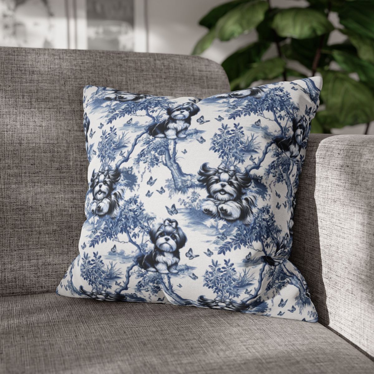 Shih Tzu Pillow Cover - Toile