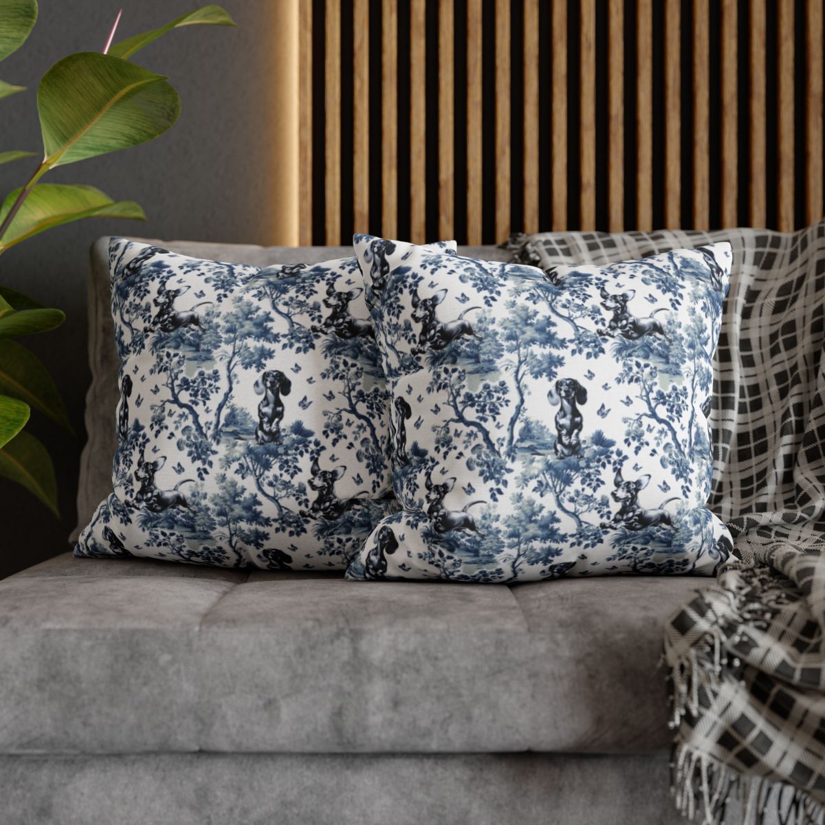 Dachshund Pillow Cover - Toile