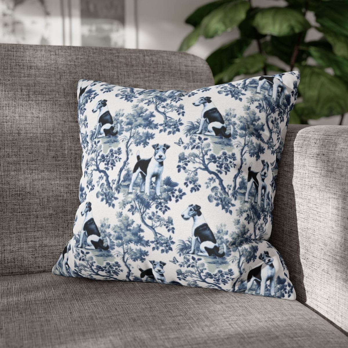 Wire Fox Terrier Pillow Cover - Toile
