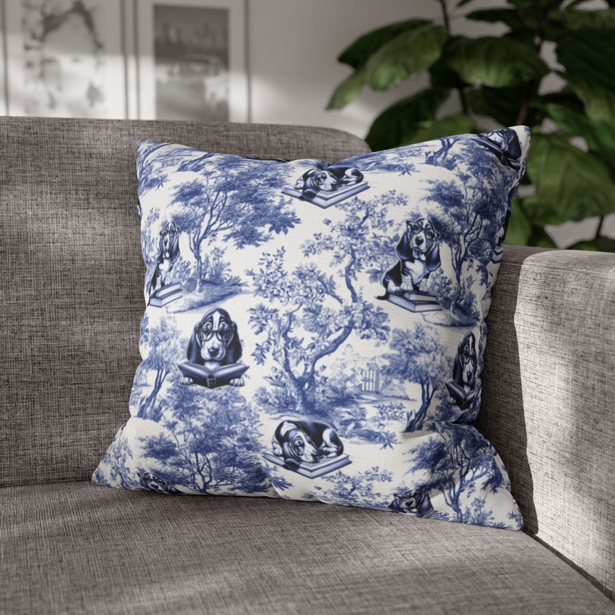 Basset Hound Pillow Pillow Cover - Toile