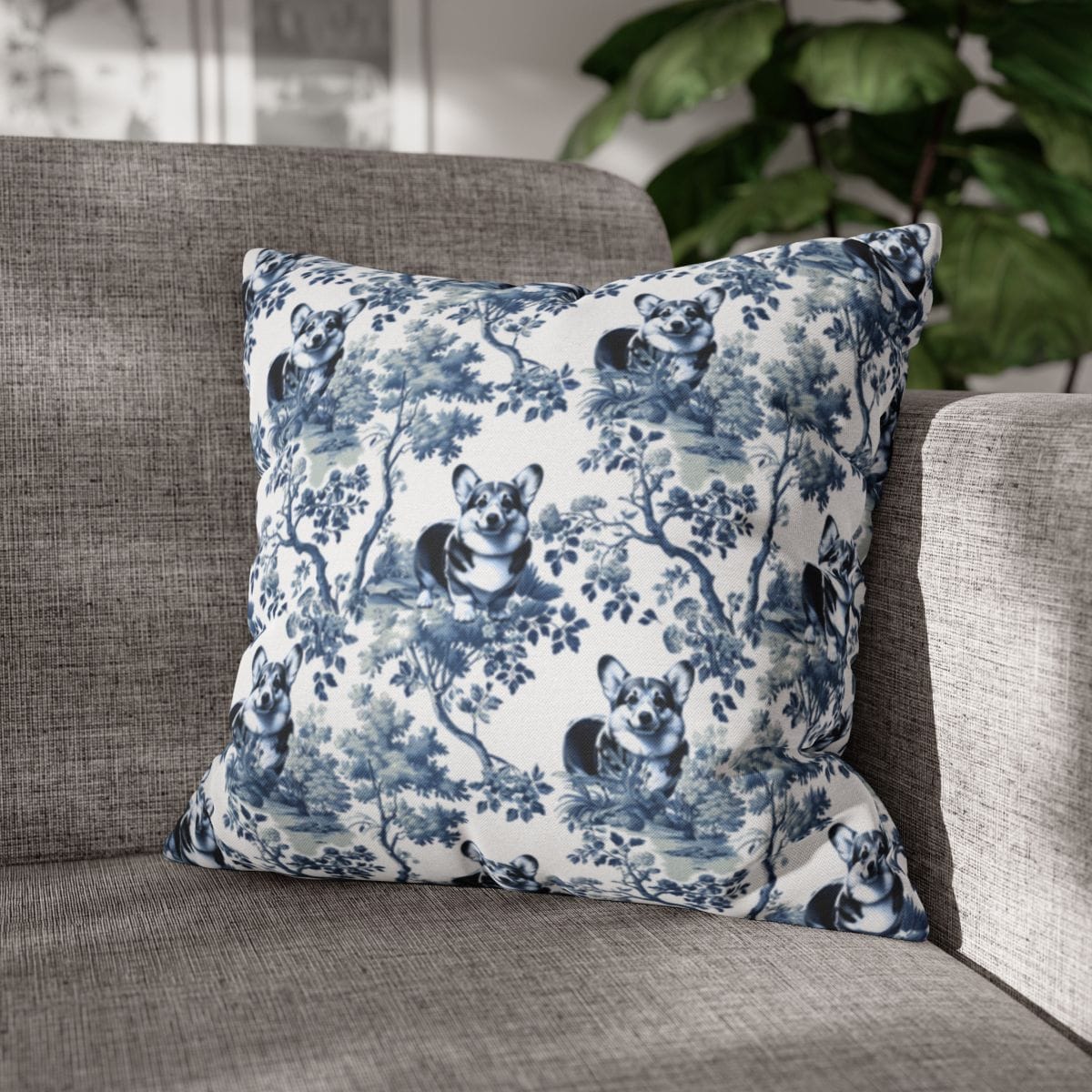 Pembroke Welsh Corgi Pillow Cover - Toile