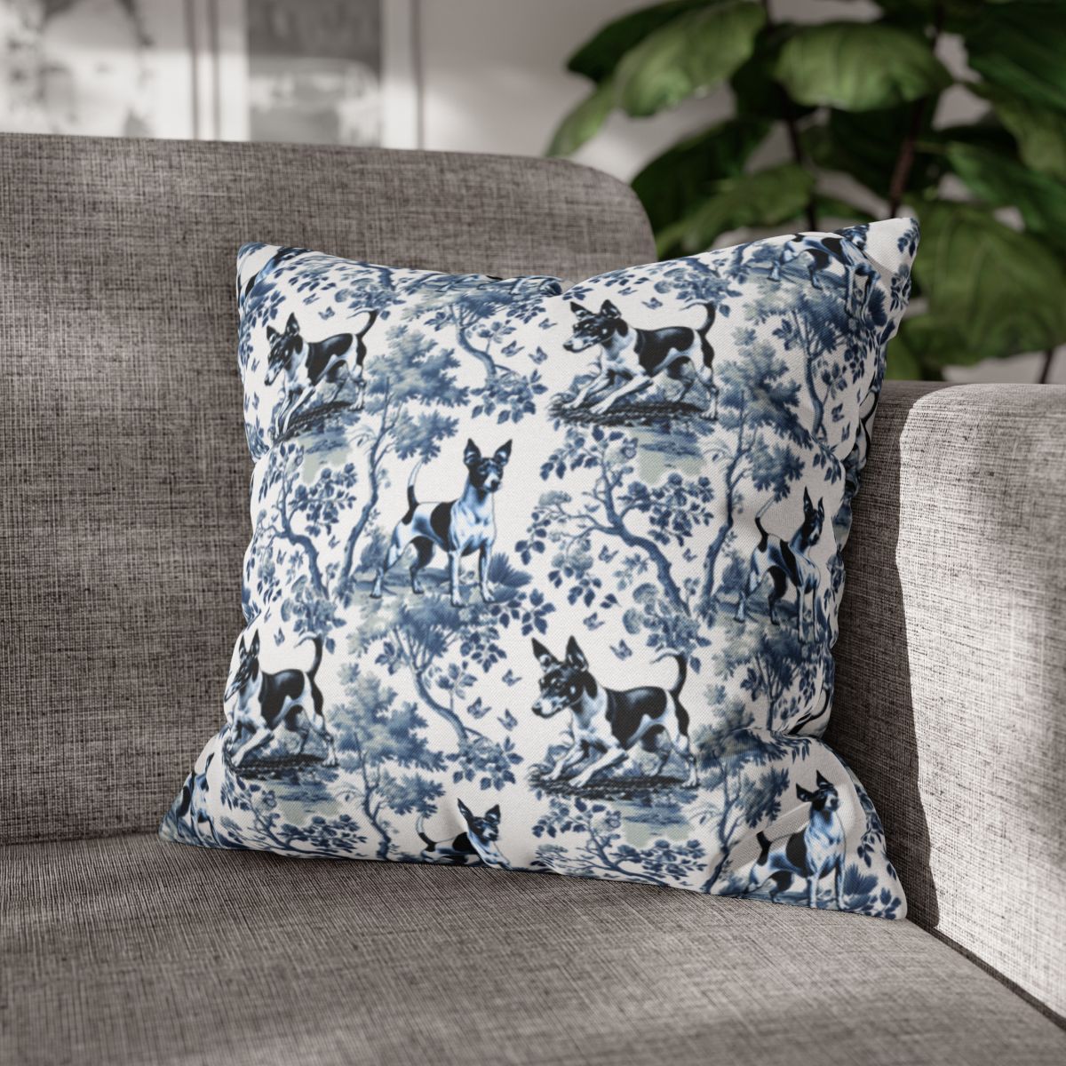Rat Terrier Pillow Cover Gift - Toile