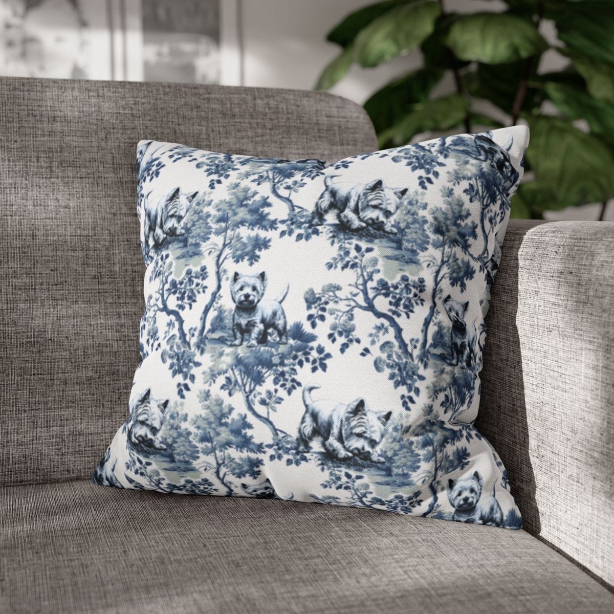 West Highland Terrier Pillow Cover - Toile
