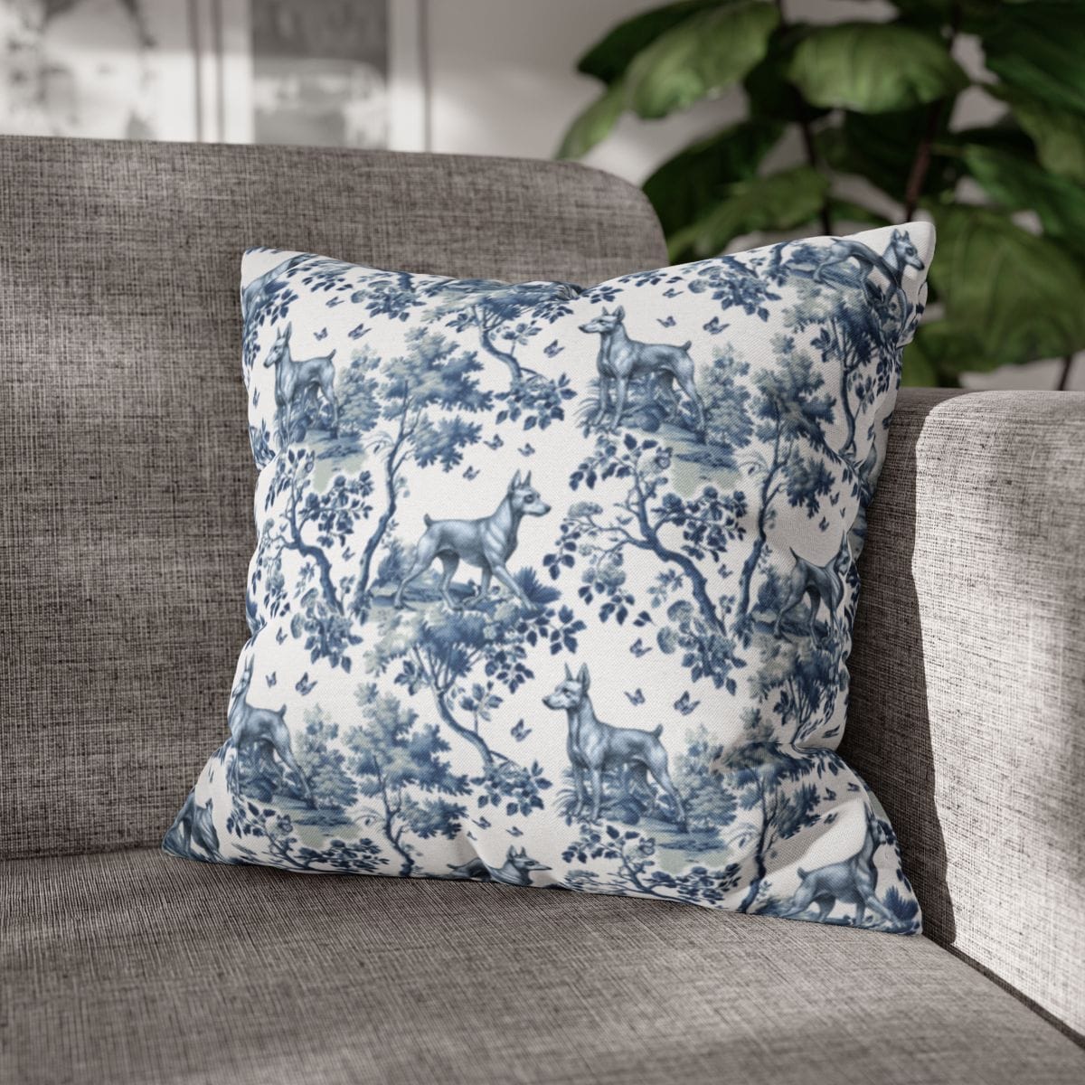 Miniature Pinscher Pillow Cover - Toile