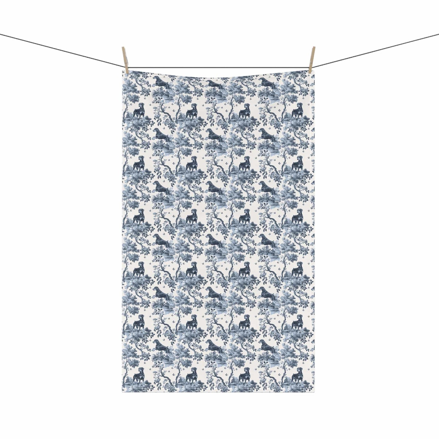 Doberman (Drop Ear) · Garden Toile Tea Towel