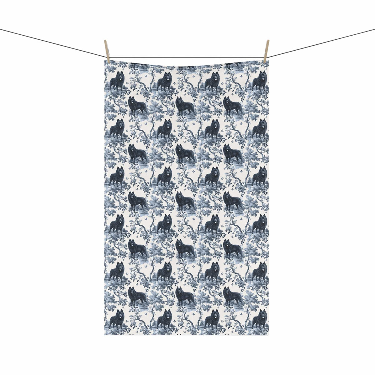 Schipperke · Garden Toile Tea Towel