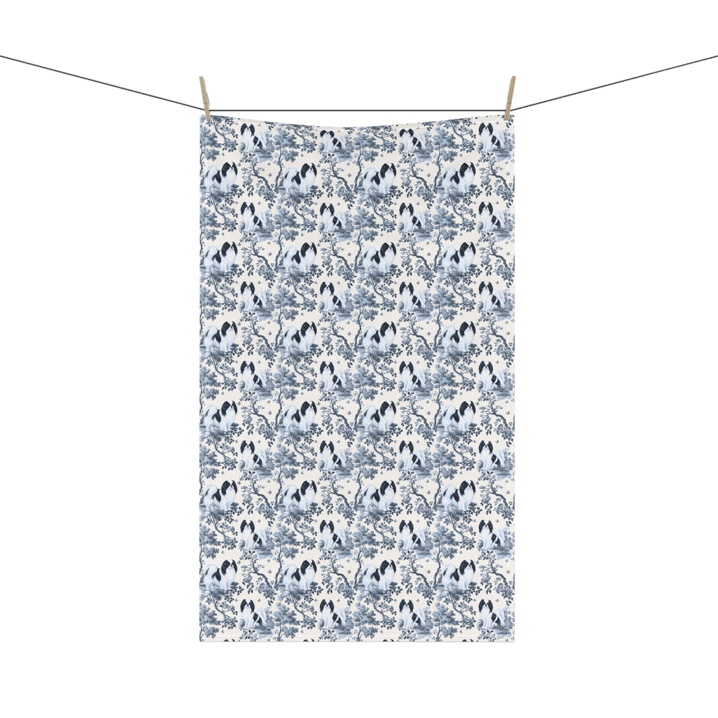Japanese Chin Cotton Tea Towels - Toile Pattern