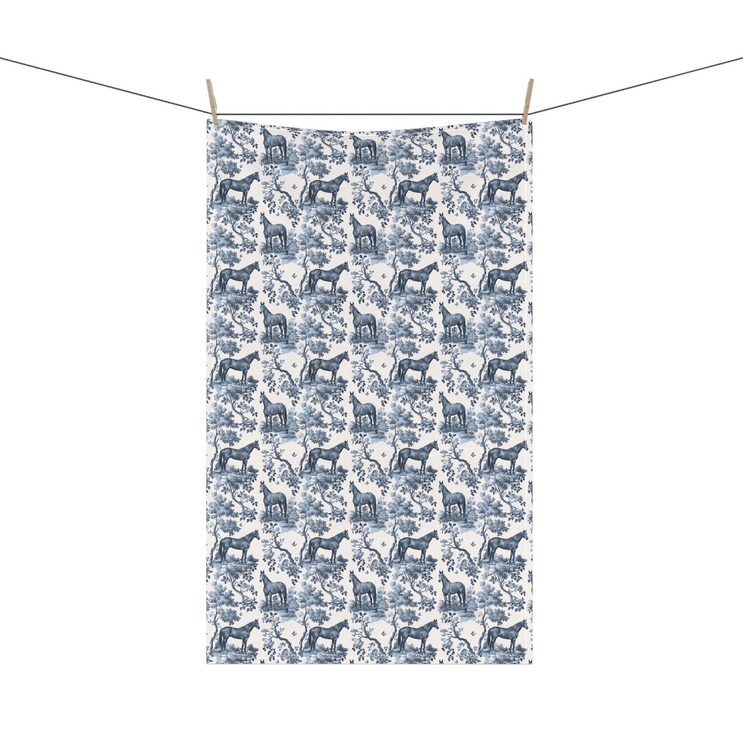 Thoroughbred Cotton Tea Towels - Toile Pattern