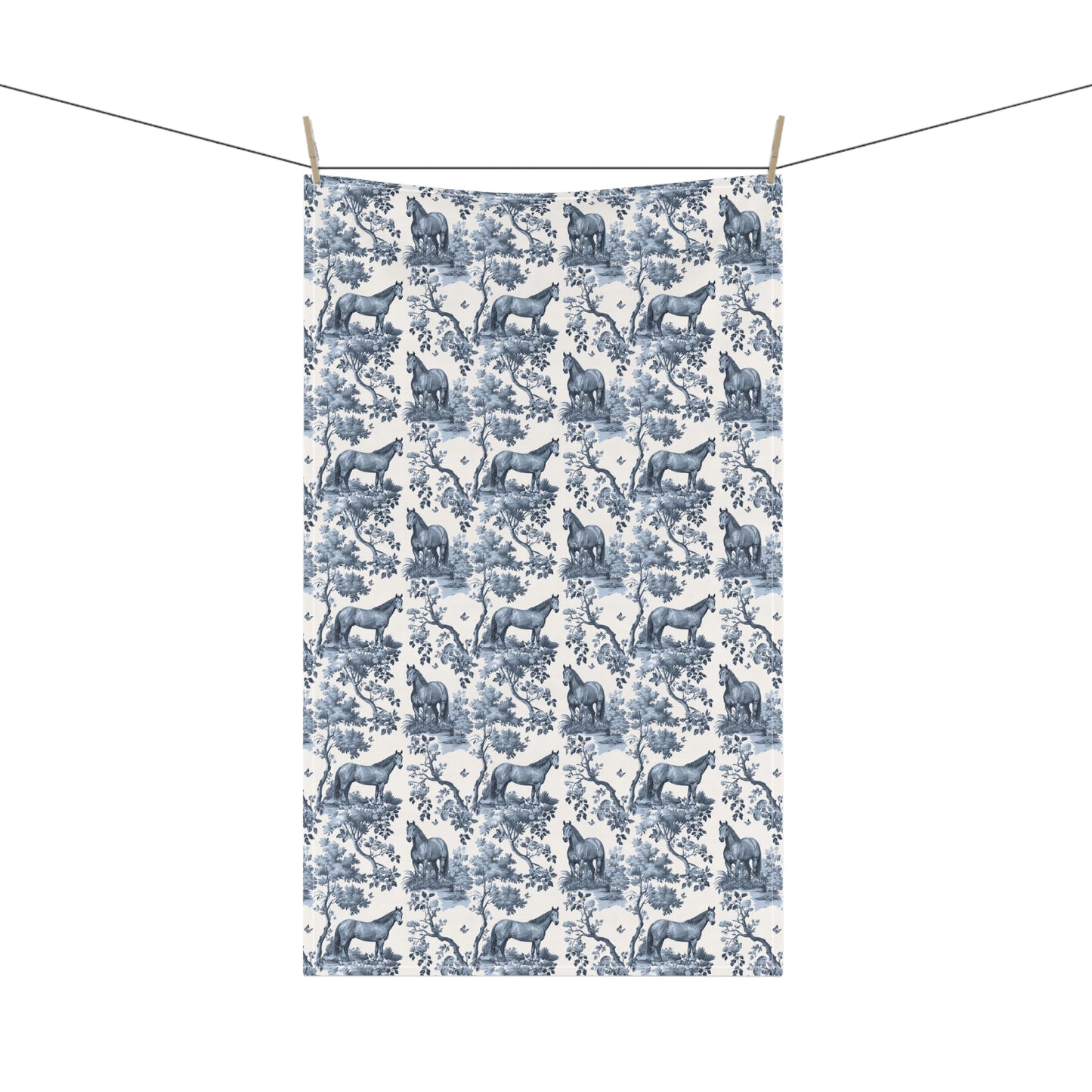 Quarter Horse Cotton Tea Towels - Toile Pattern