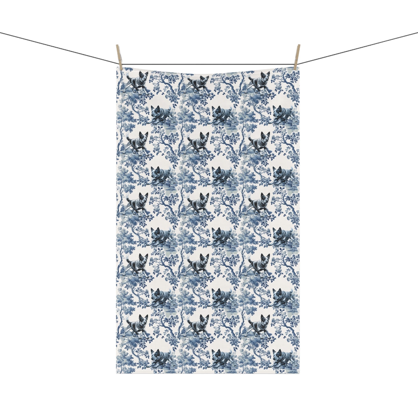 Australian Cattle Dog Cotton Tea Towels -Toile Pattern