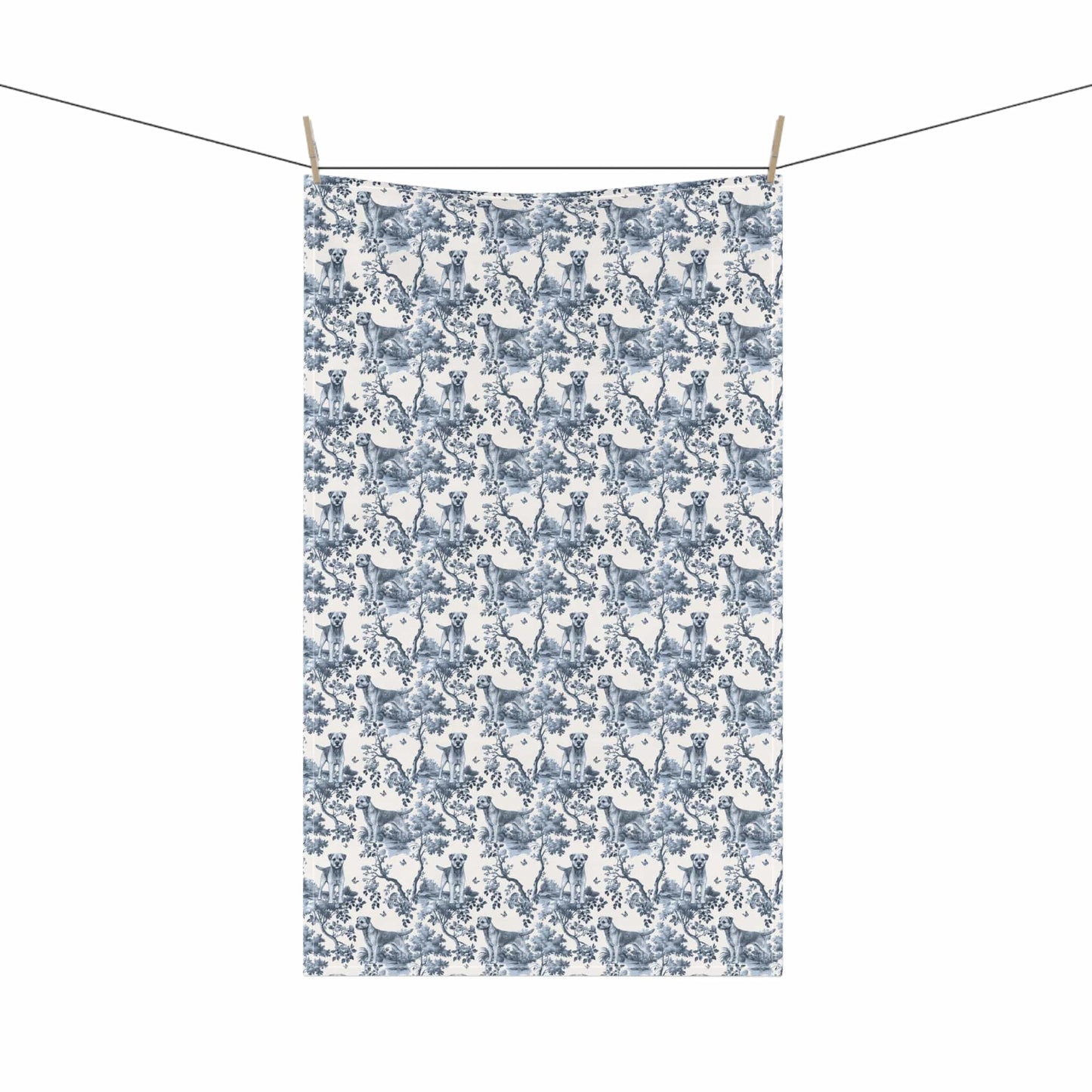 Border Terrier · Garden Toile Tea Towel