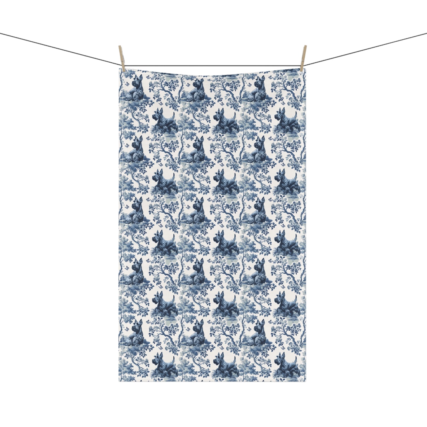 Scottish Terrier Cotton Tea Towels -Toile Pattern