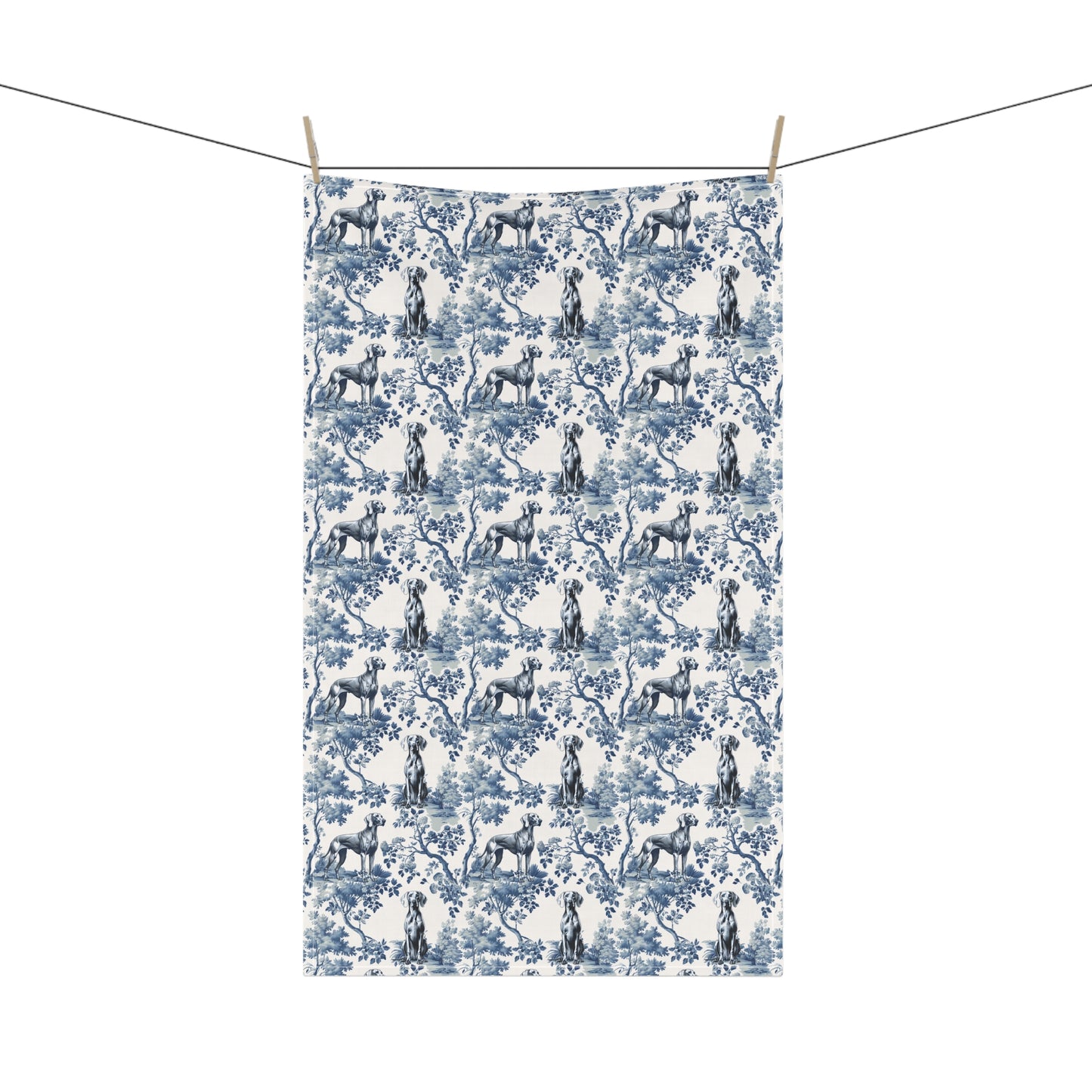 Weimaraner Cotton Tea Towels -Toile Pattern