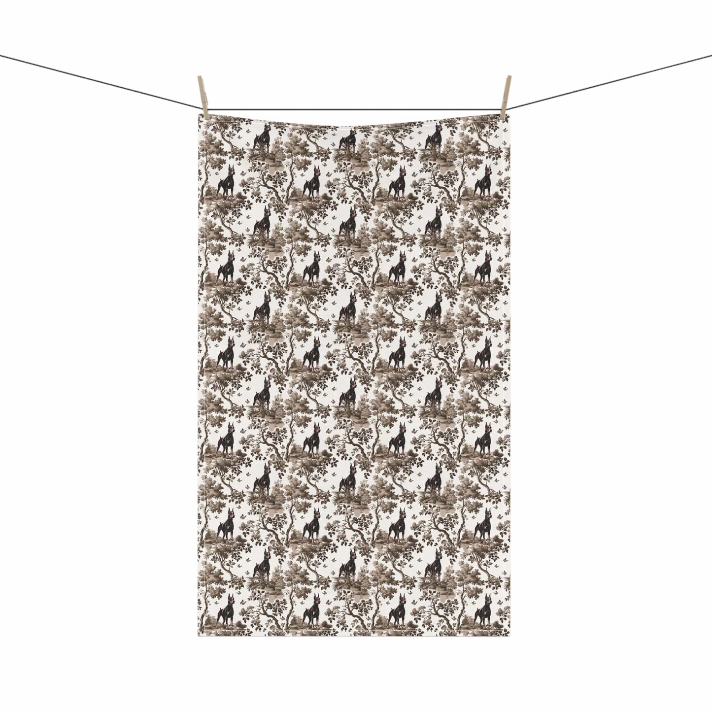 Doberman ยท Garden Toile Tea Towel