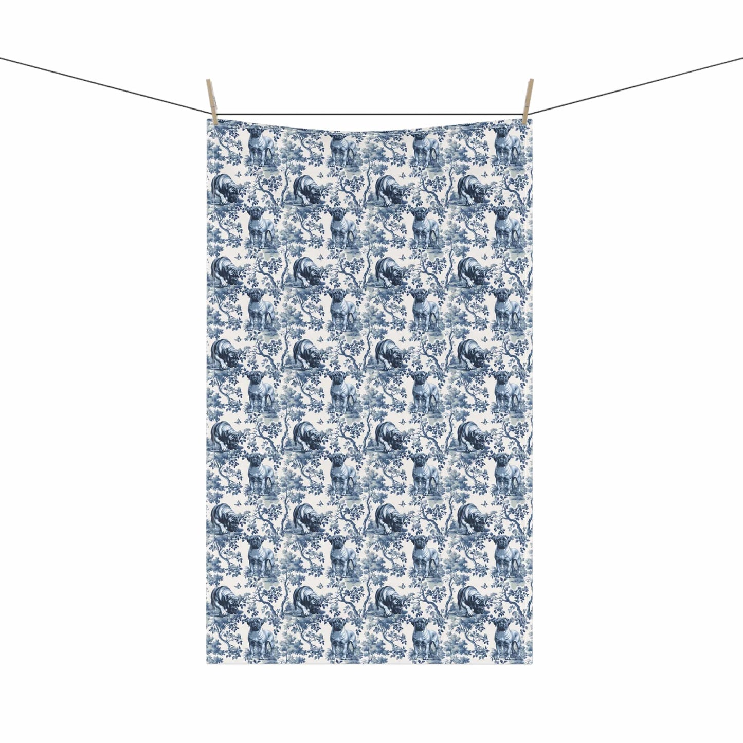 Bullmastiff ยท Garden Toile Tea Towel