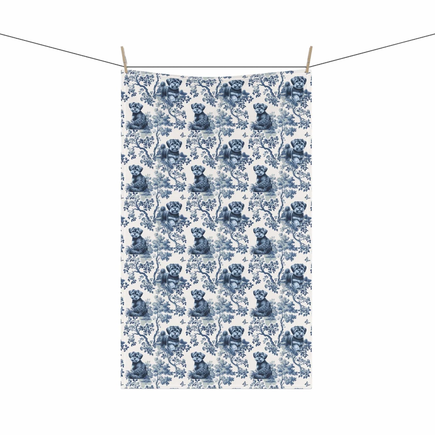Morkie · Garden Toile Tea Towel