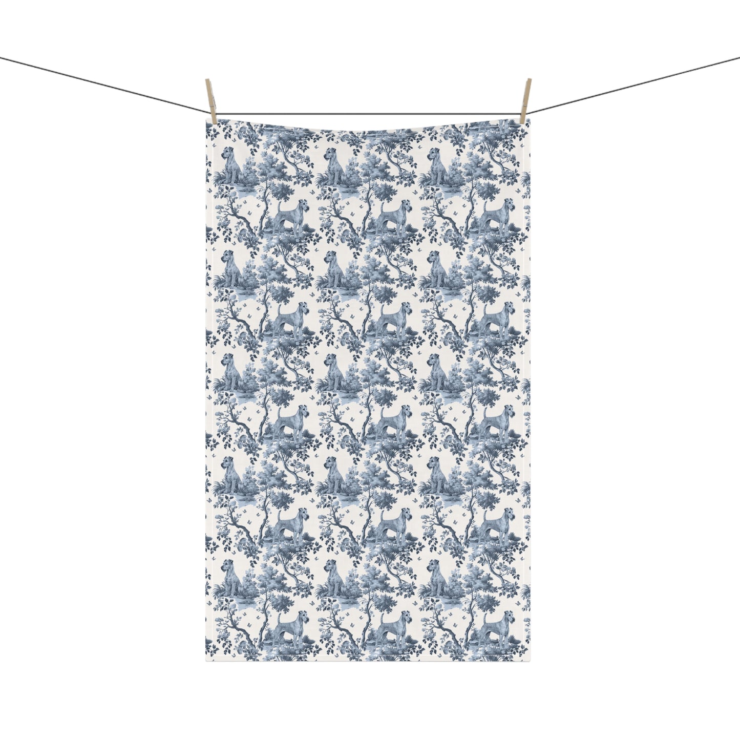 Irish Terrier Cotton Tea Towels -Toile Pattern