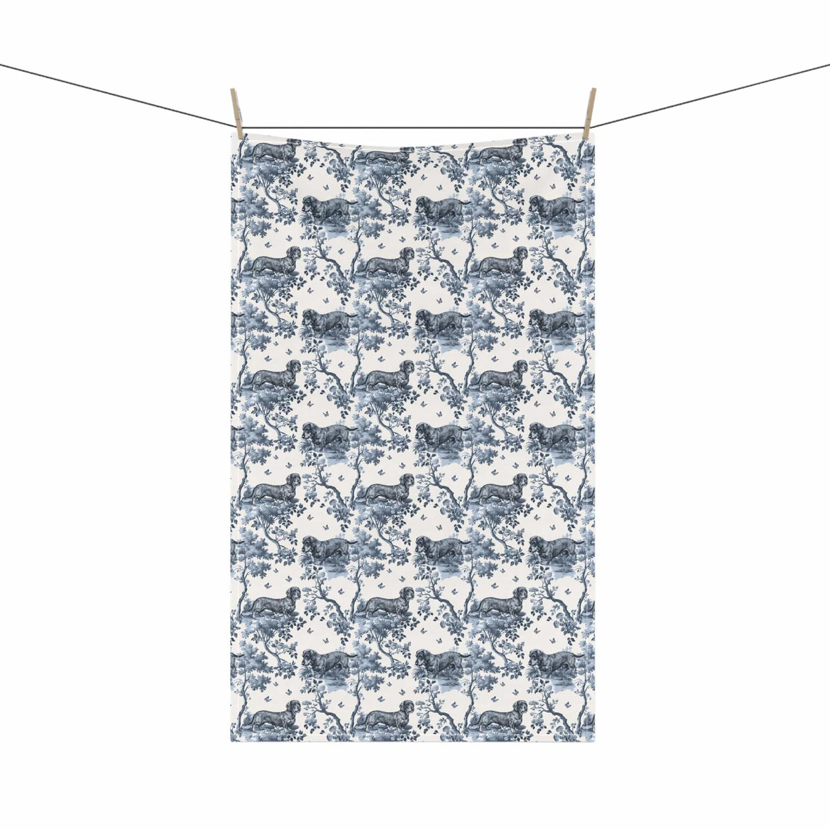 Wirehaired Dachshund · Garden Toile Tea Towel