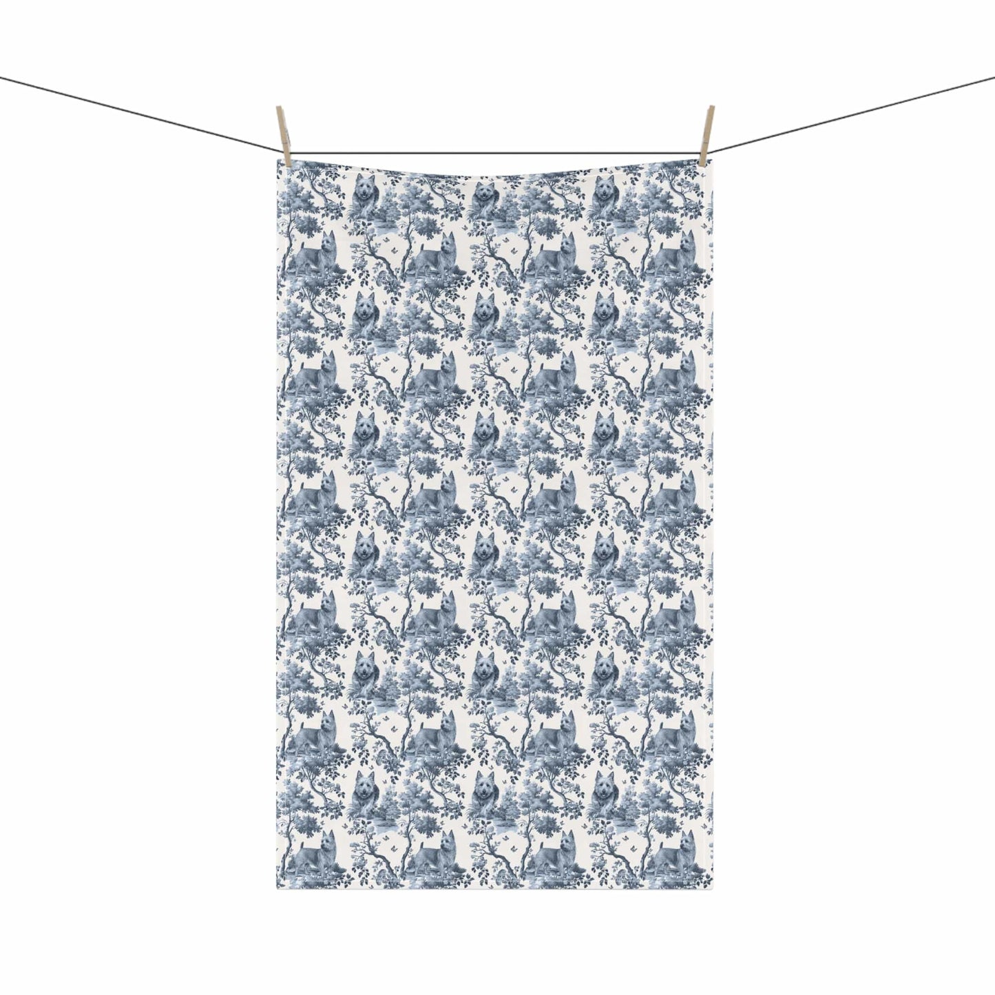 Australian Terrier · Garden Toile Tea Towel