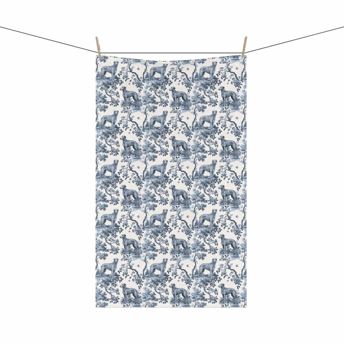 Scottish Deerhound · Garden Toile Tea Towel