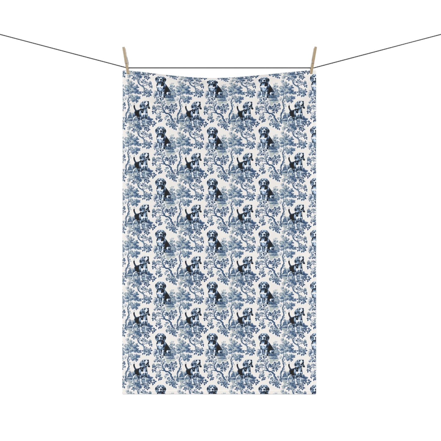Beagle Cotton Tea Towels - Toile Pattern