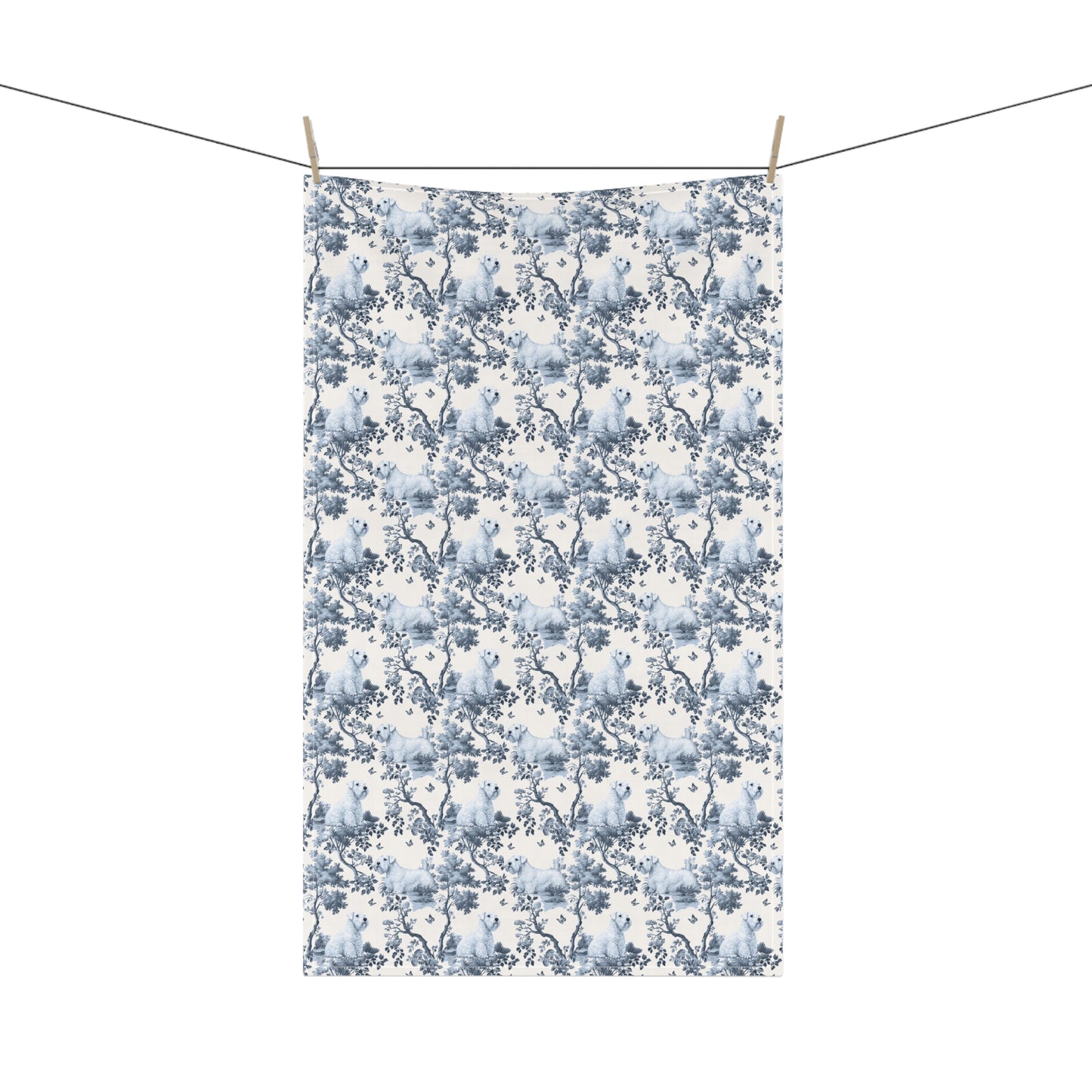 Sealyham Terrier Cotton Tea Towels - Toile Pattern