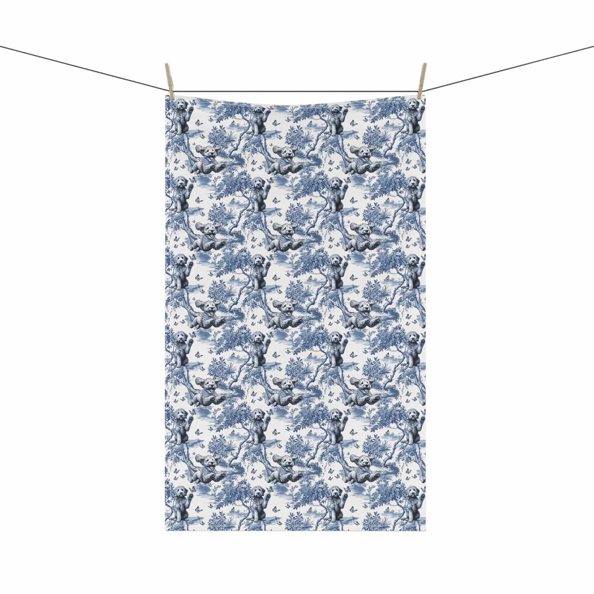 Goldendoodle · Garden Toile Tea Towel