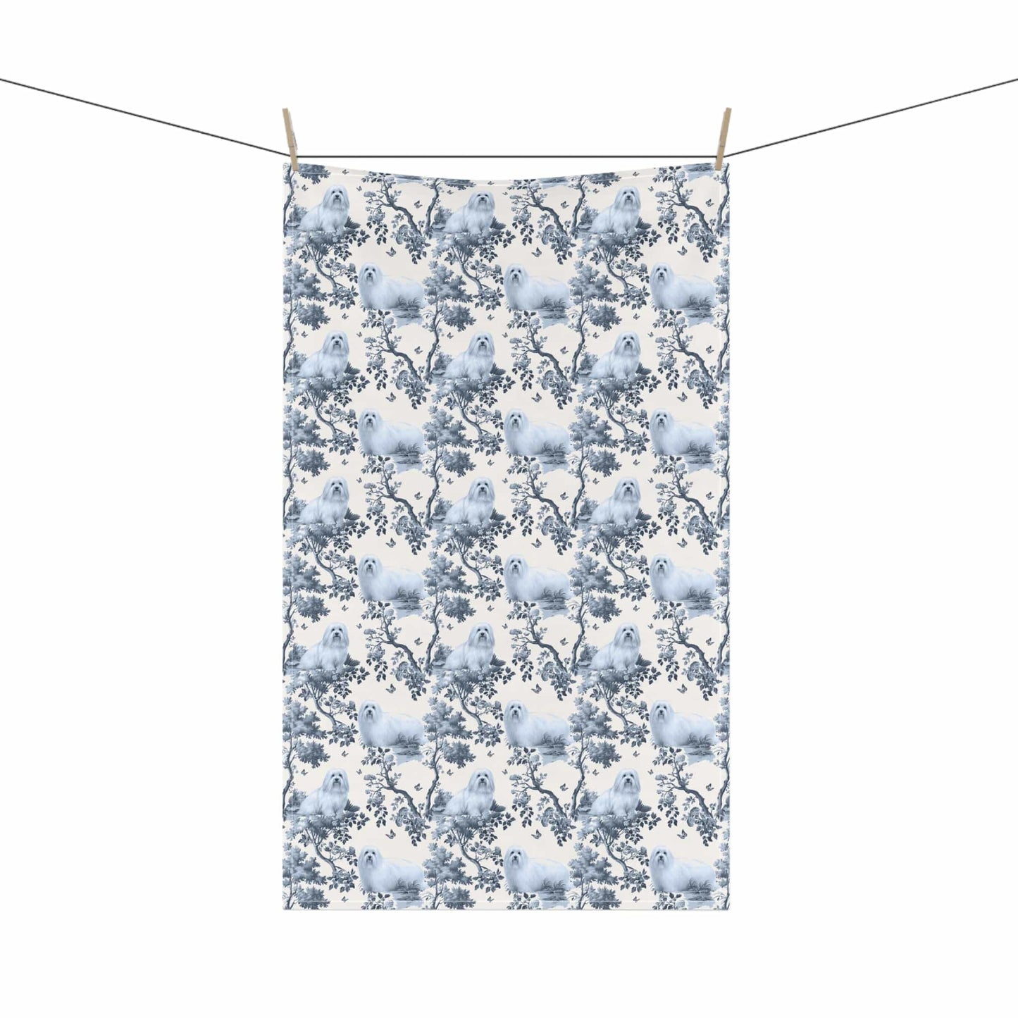 Coton de Tulear · Garden Toile Tea Towel