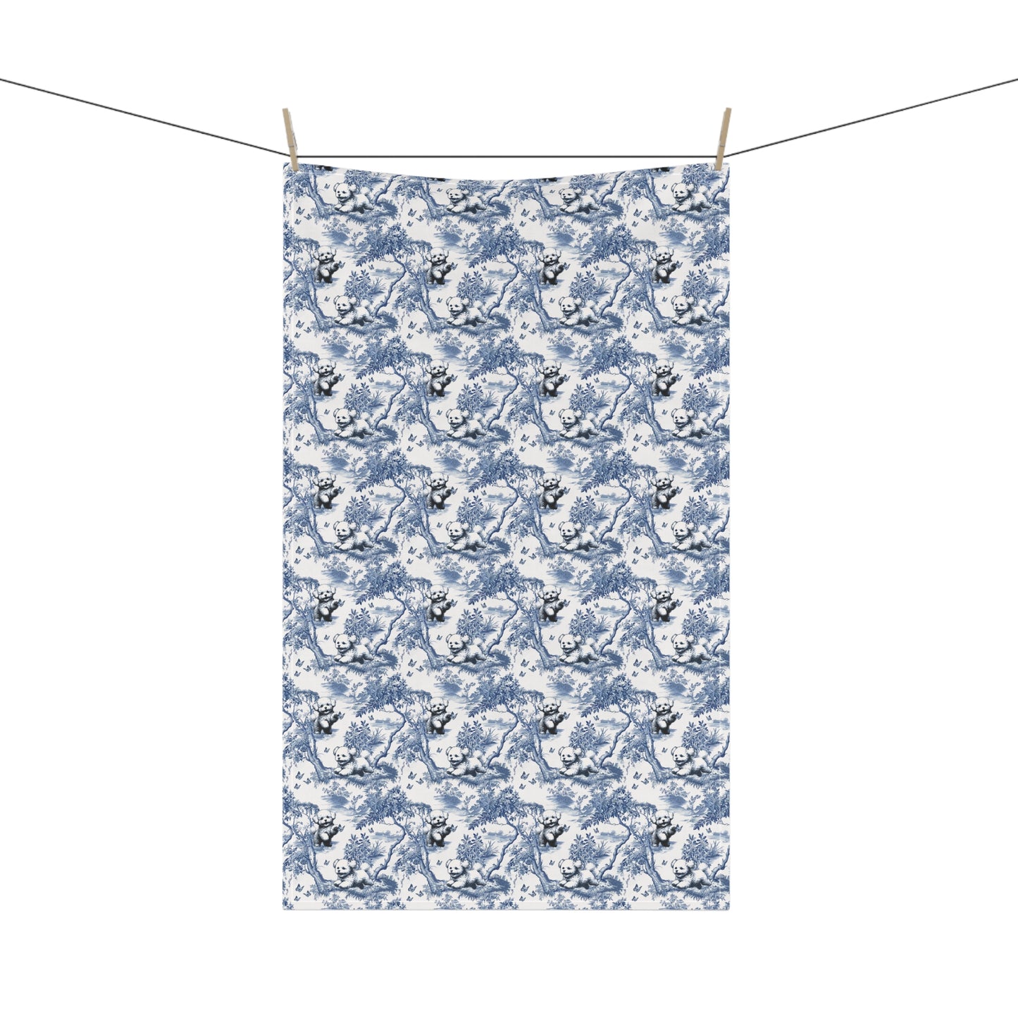 Bichon Frise Cotton Tea Towels - Toile Pattern