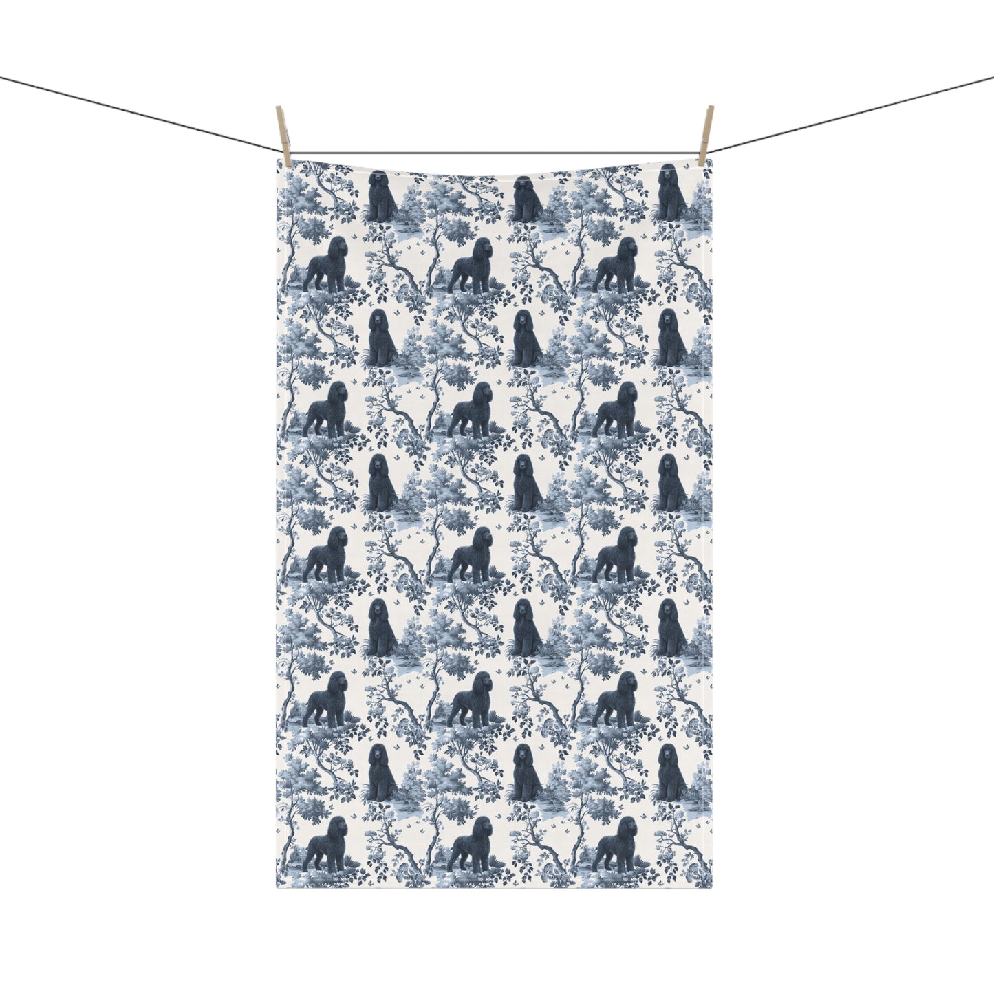 Irish Water Spaniel Cotton Tea Towels - Toile Pattern