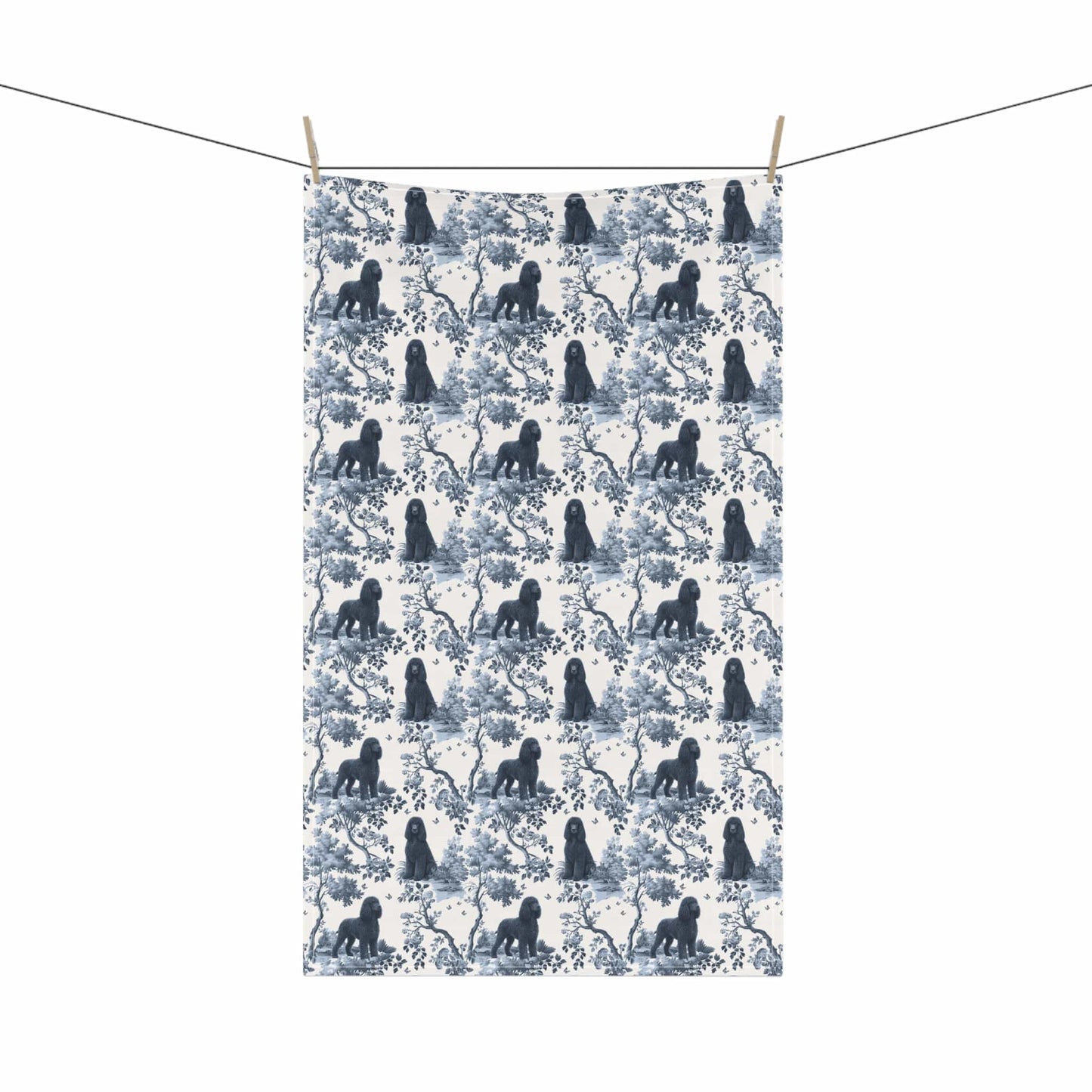 Irish Water Spaniel · Garden Toile Tea Towel
