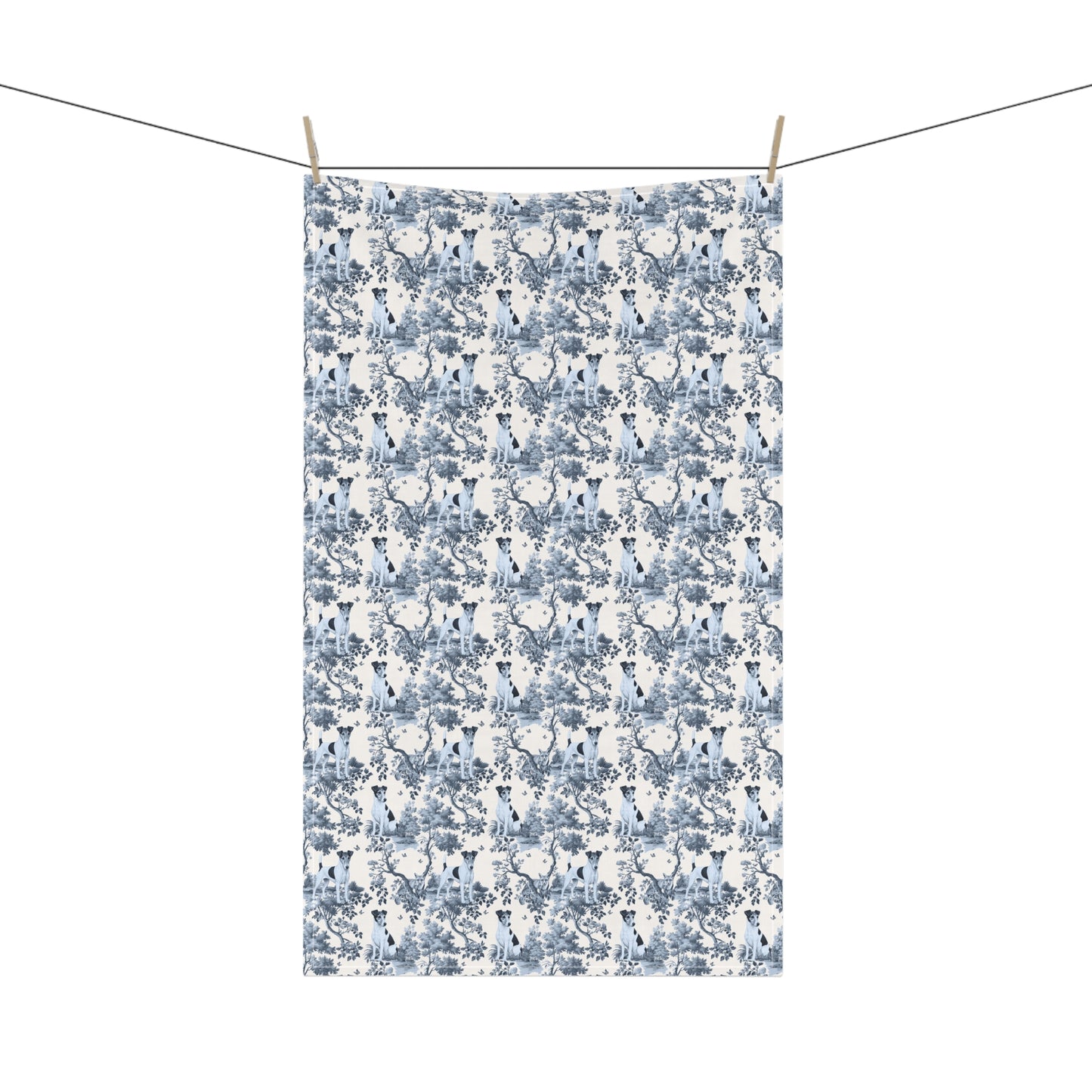 Smooth Fox Terrier Cotton Tea Towels - Toile Pattern