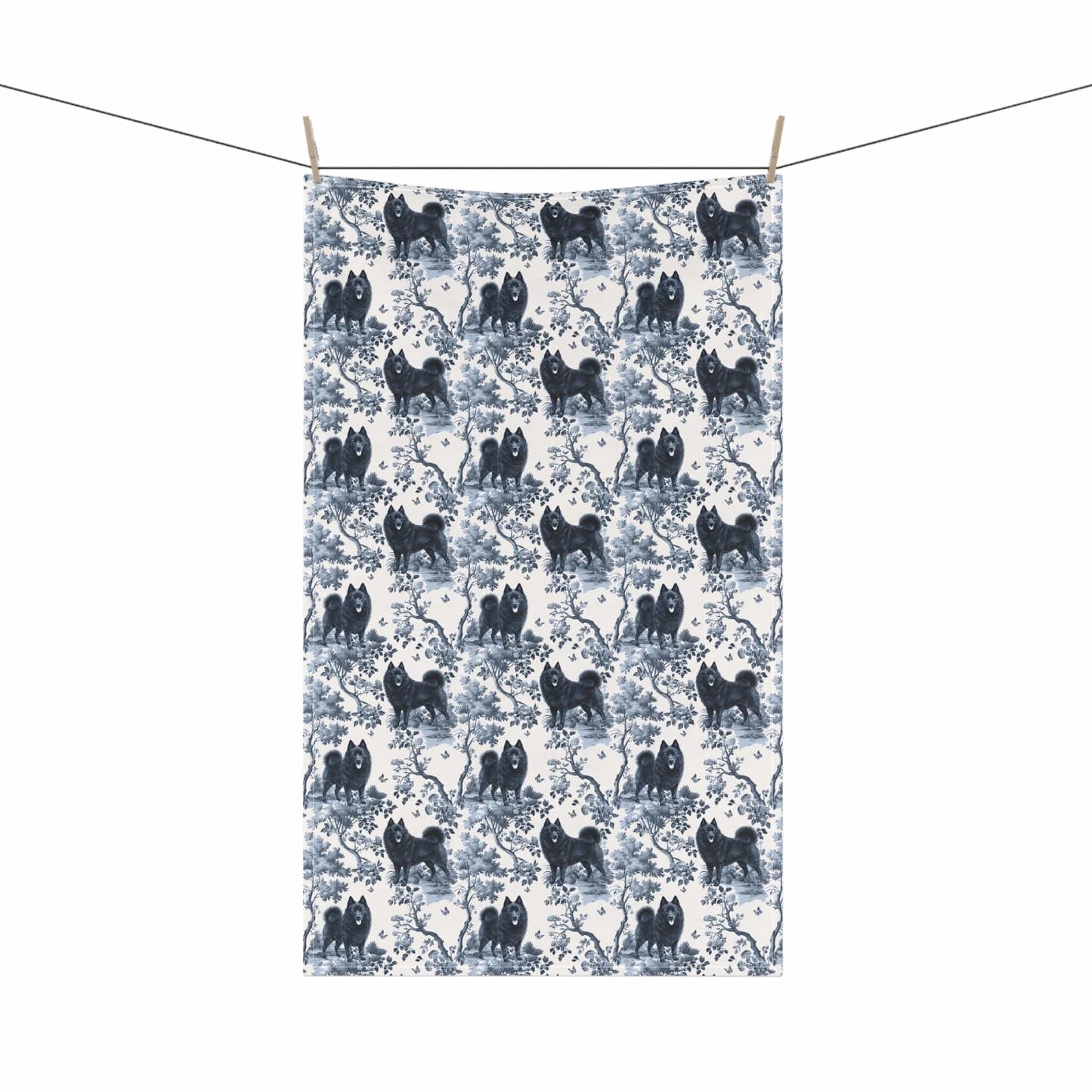 Schipperke (Tail) · Garden Toile Tea Towel