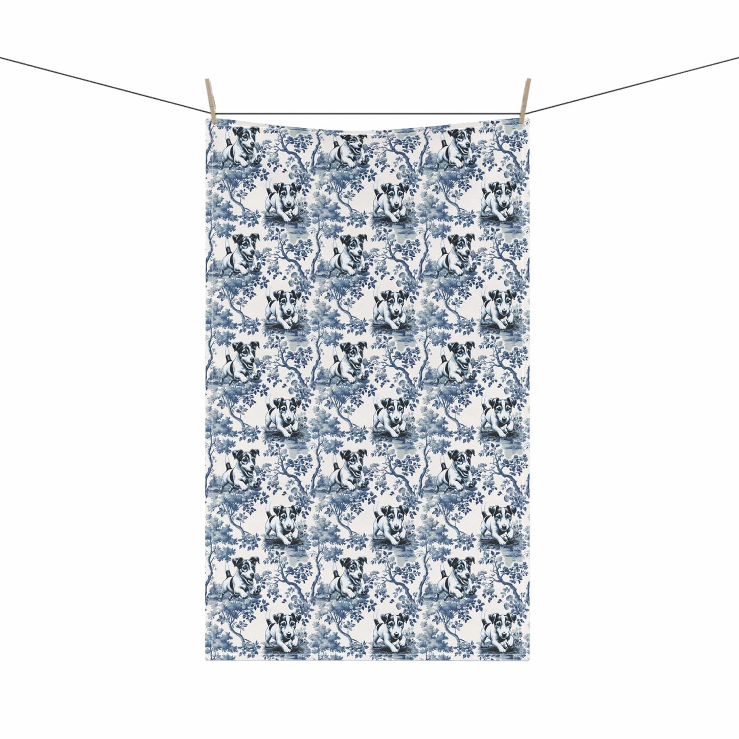 Jack Russell Terrier · Garden Toile Tea Towel