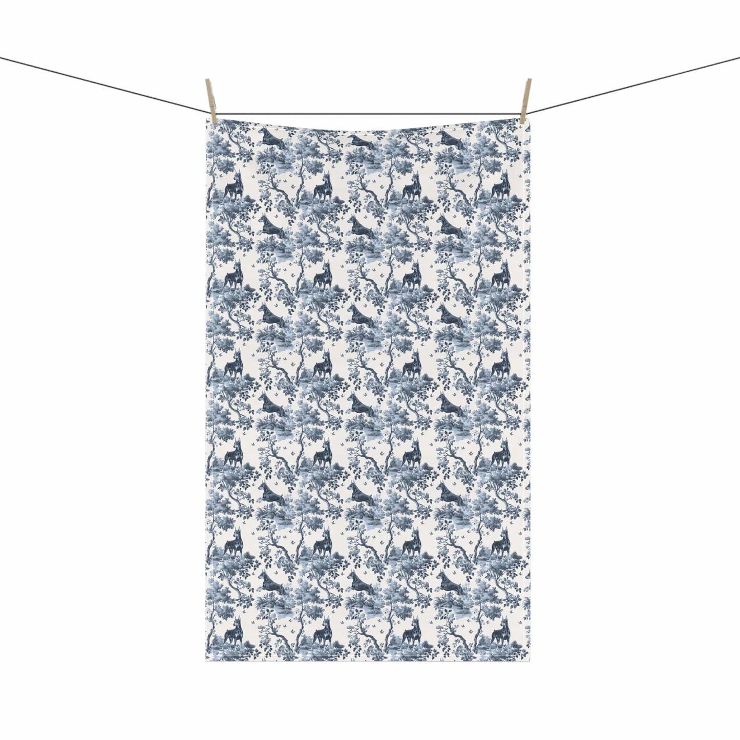 Doberman · Garden Toile Tea Towel