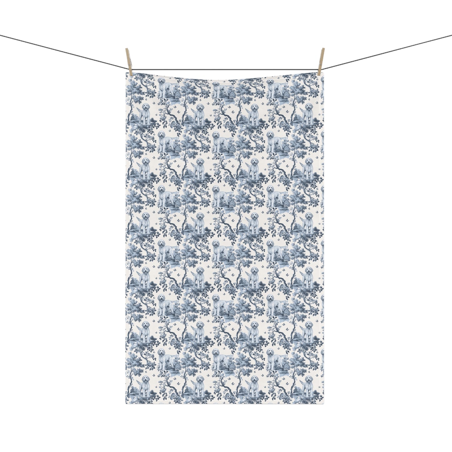 Labradoodle Cotton Tea Towels - Toile Pattern