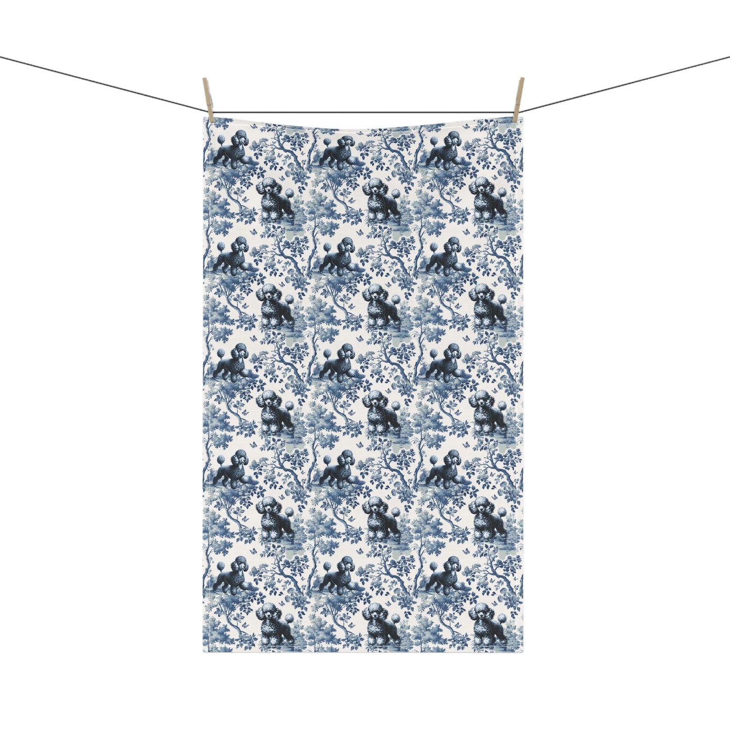 Poodle Cotton Tea Towels -Toile Pattern