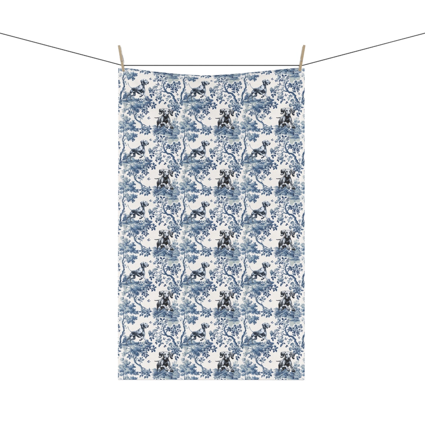 Vizsla Cotton Tea Towels -Toile Pattern