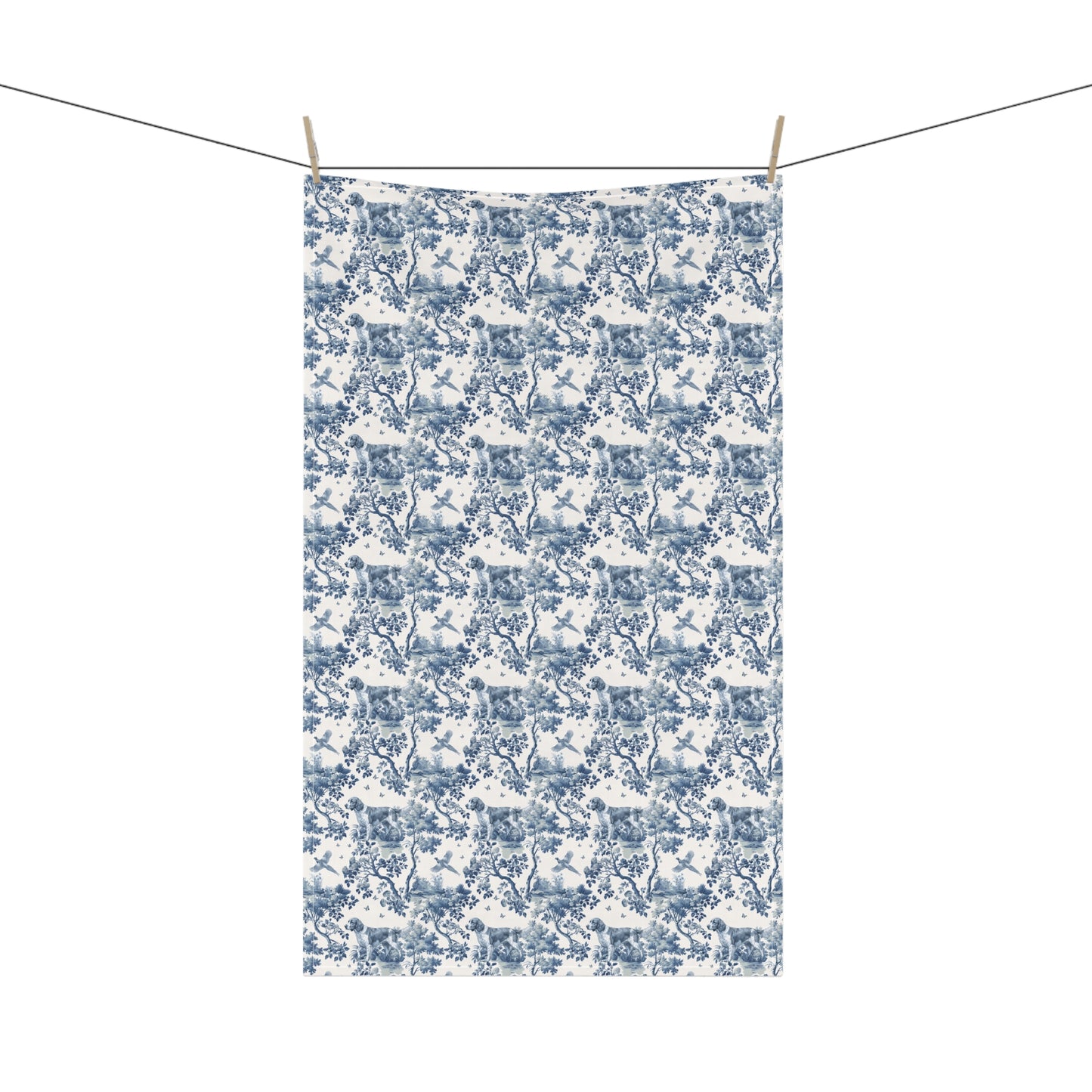 Welsh Springer Spaniel Cotton Tea Towels - Toile Pattern