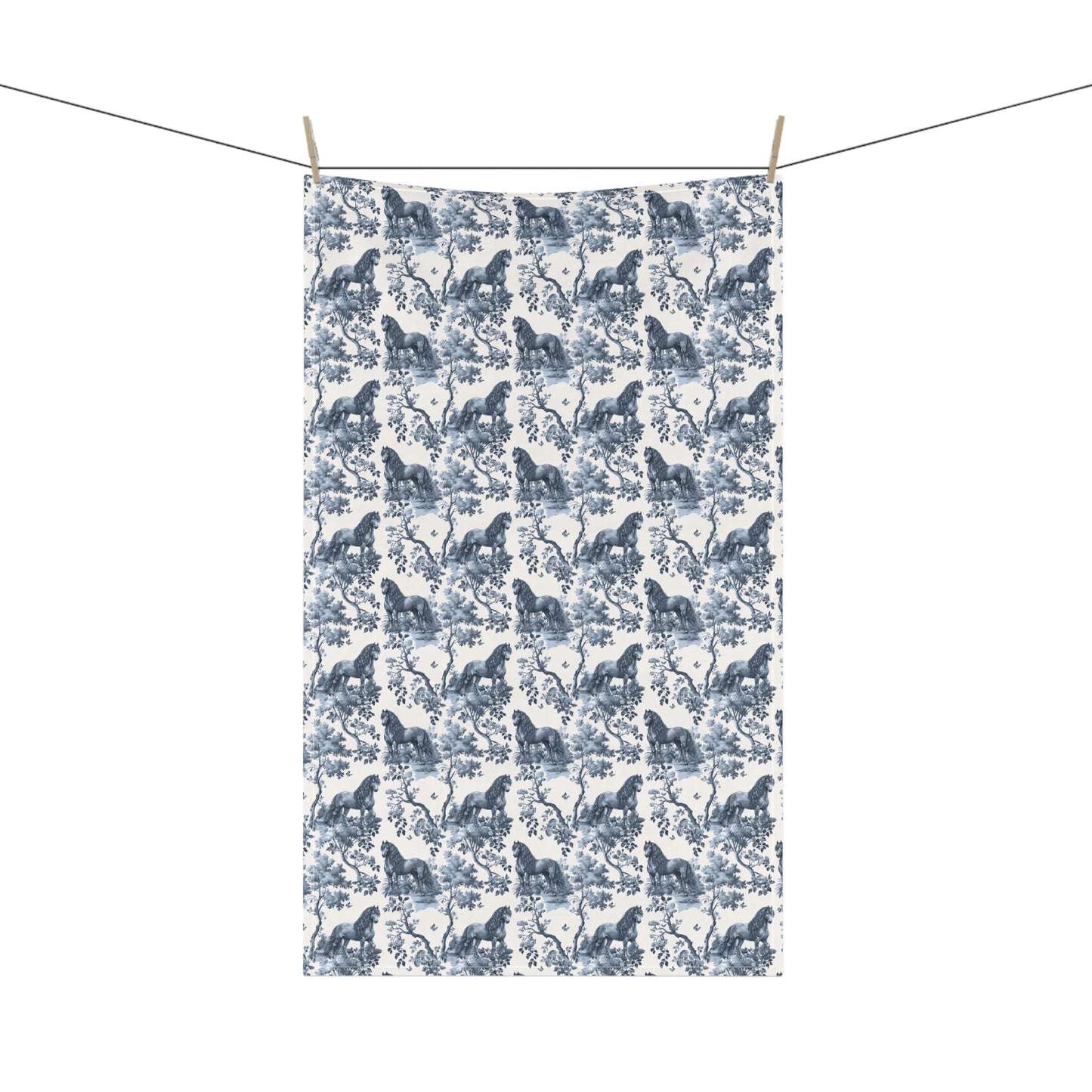 Friesian Horse Cotton Tea Towels - Toile Pattern