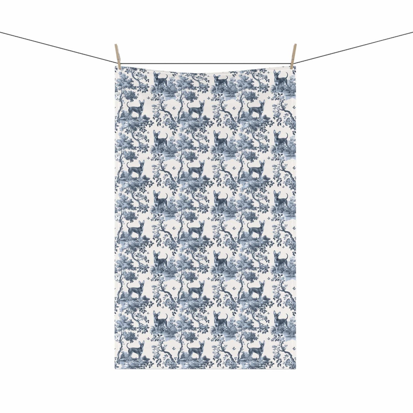 Russian Toy (Smooth Coat) · Garden Toile Tea Towel