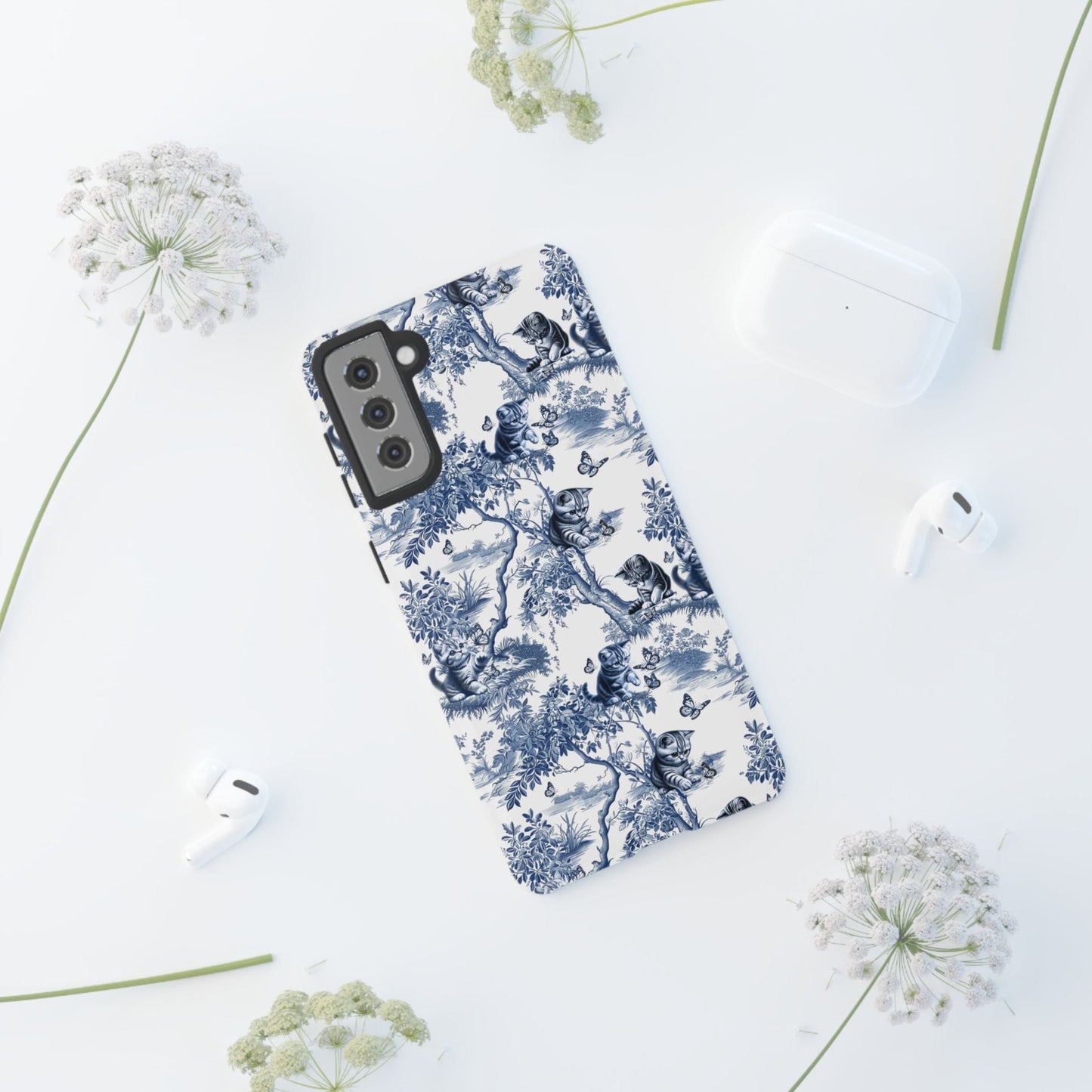 Cat Phone Case - Toile Pattern