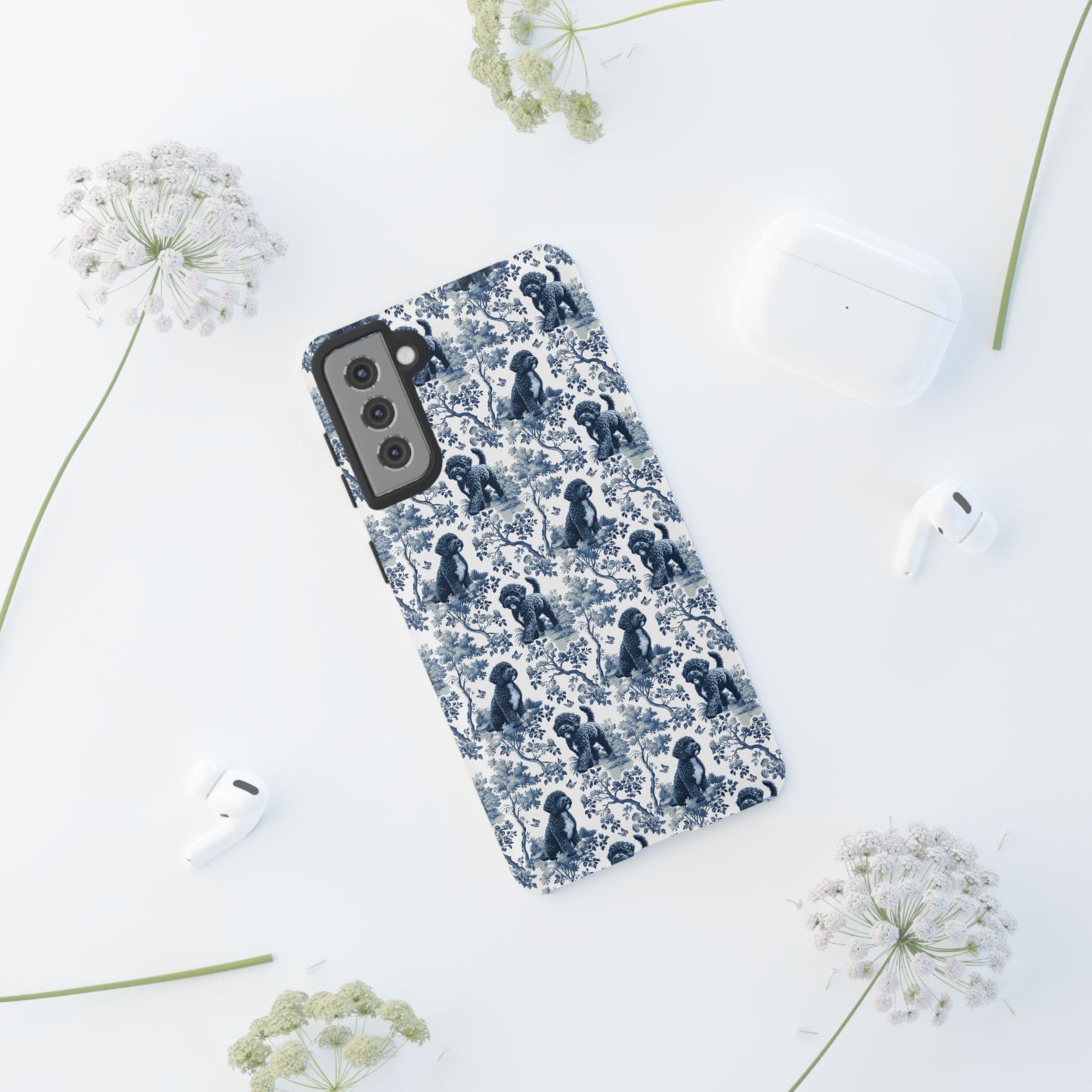 Portuguese Water Dog Phone Case - Toile Pattern