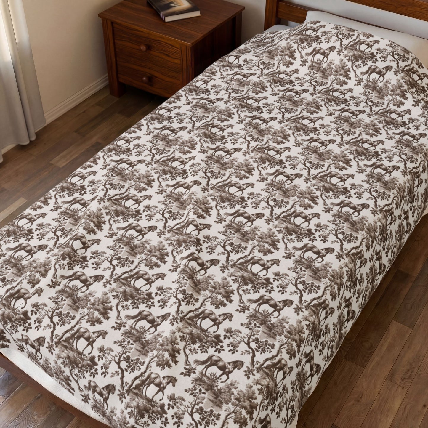 Horse Blanket - Brown Toile Pattern