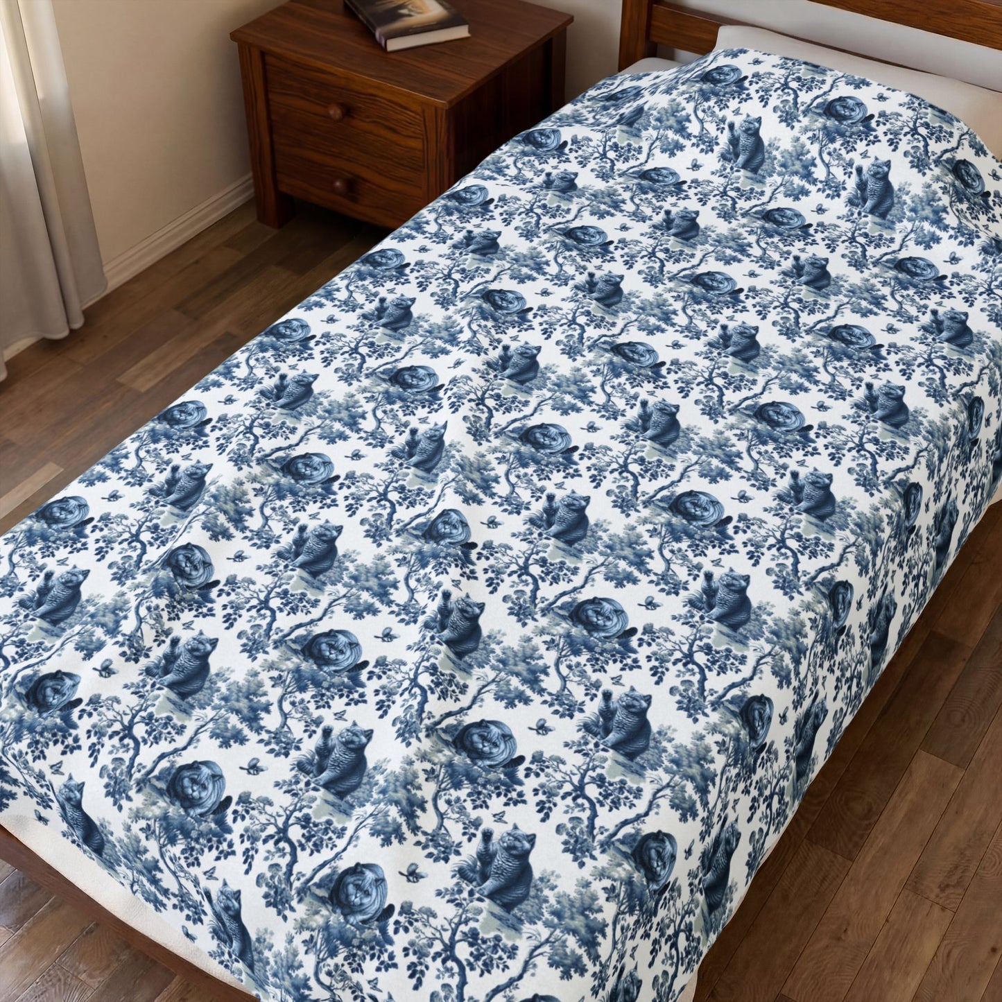 British Shorthair Cat · Garden Toile Blanket