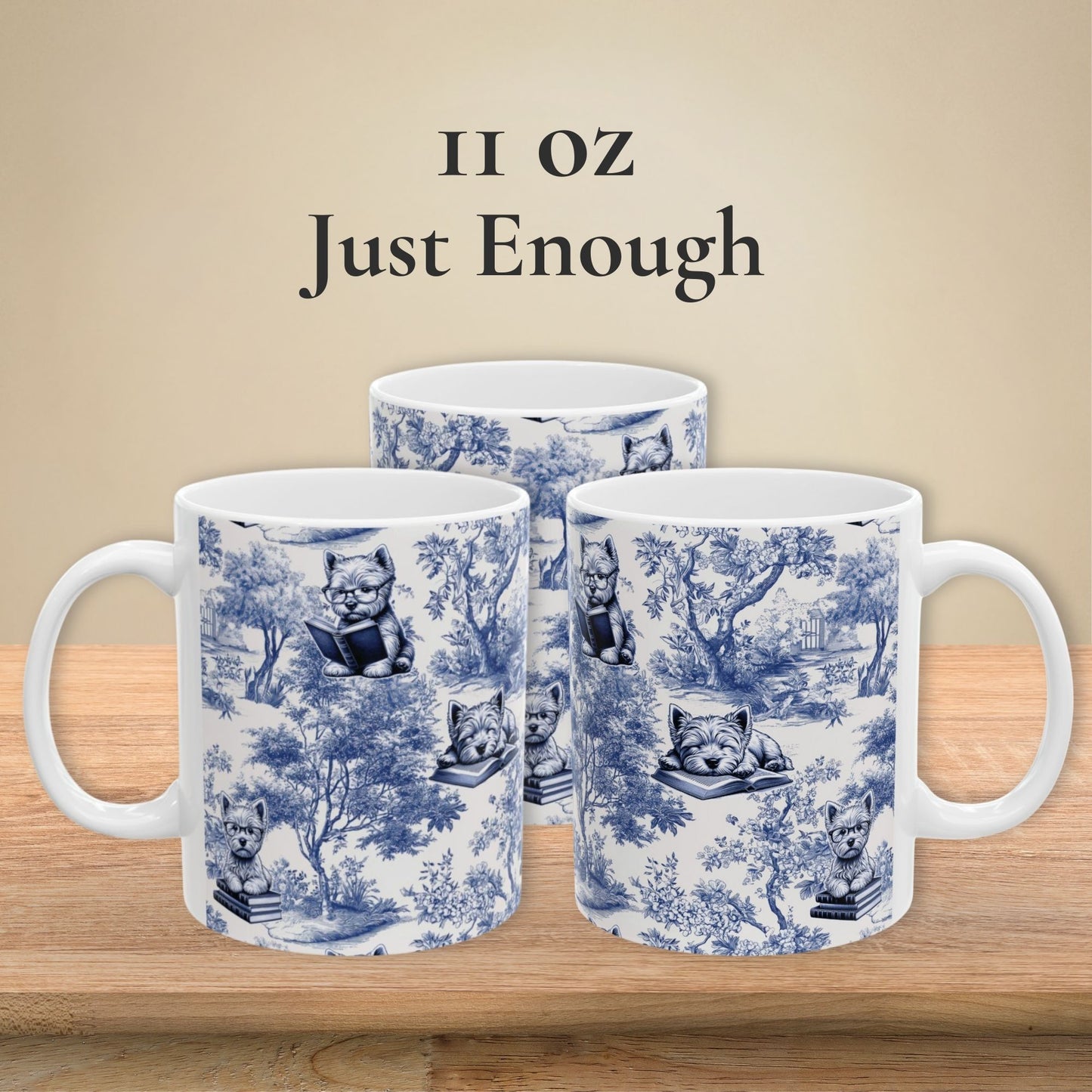 West Highland Terrier Mug - Toile Reading