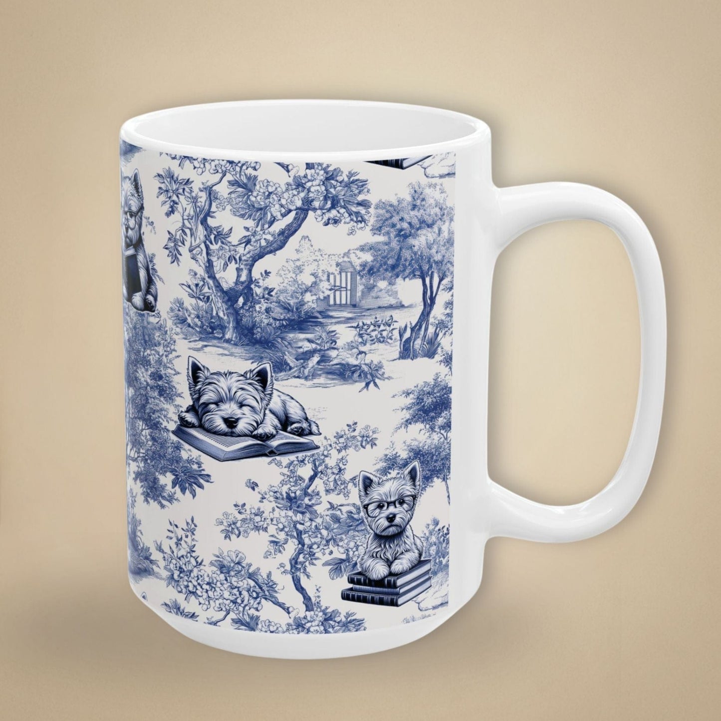 West Highland Terrier Mug - Toile Reading