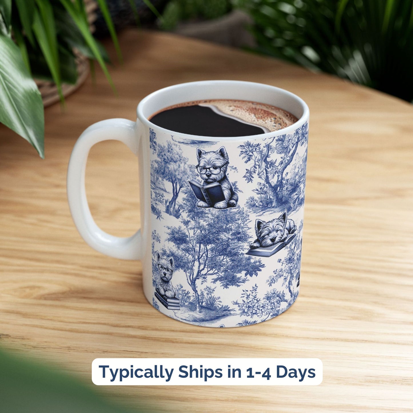 West Highland Terrier Mug - Toile Reading