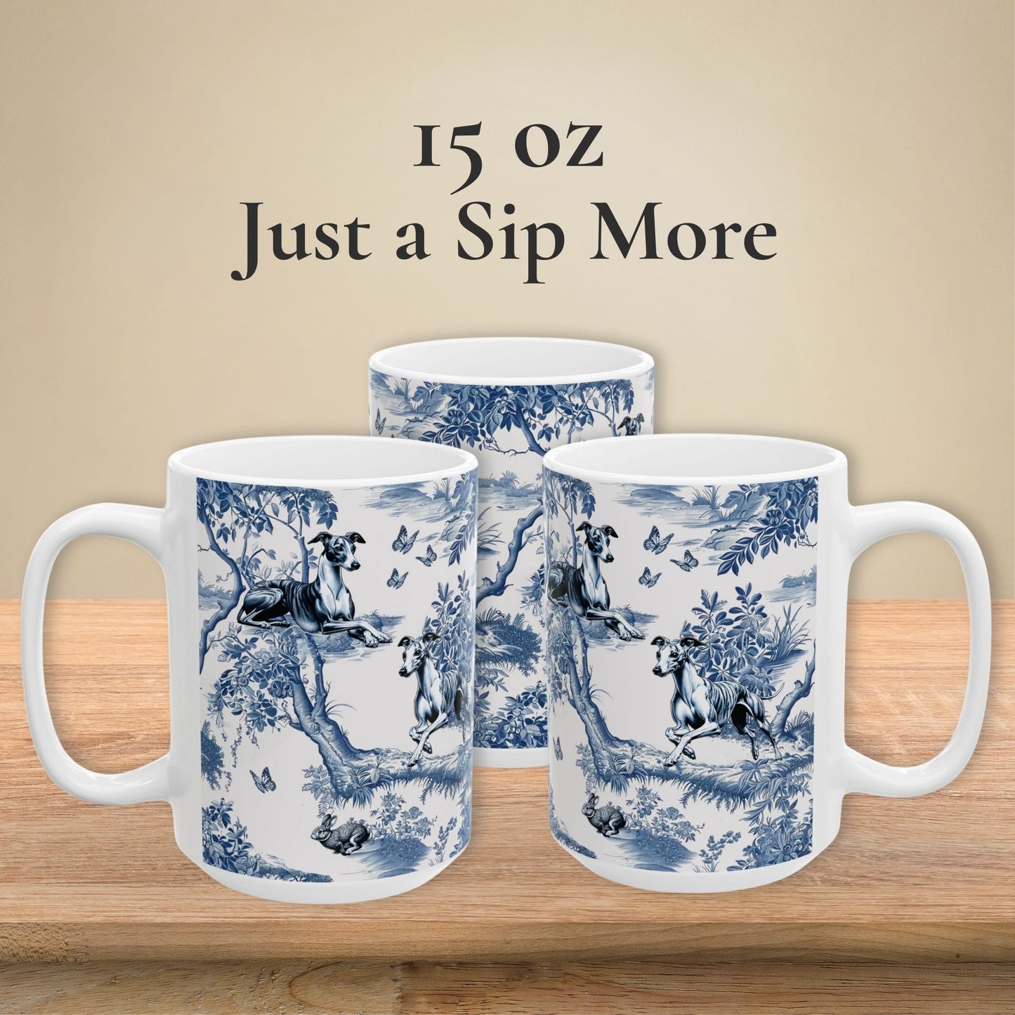 Whippet Mug - Toile