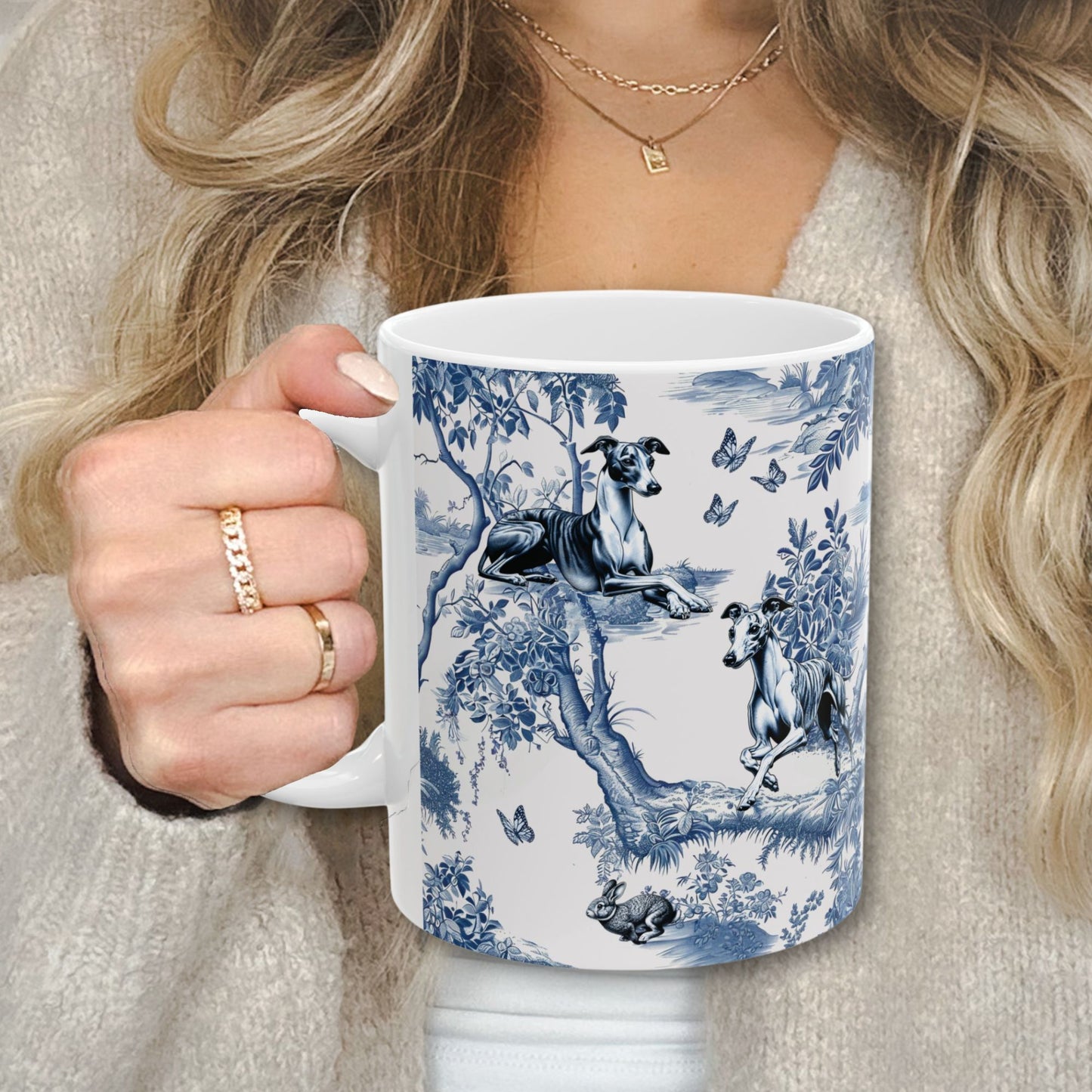Whippet Mug - Toile